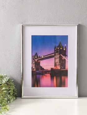 Фоторамка для фото 30×40 см, с паспарту 21×30 см, Vivo, серебро  (артикул 10937577)  большой выбор товаров оптом и в розницу по низким ценам с доставкой