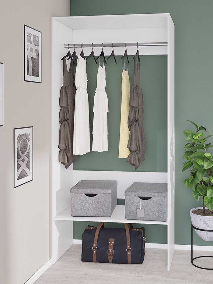 УЦЕНКА Модульная Гардеробная система Модус вешалка 2.09×1.0×0.52 белая - Фото 1