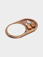 УЦЕНКА Набор для подачи сыра "Мрамор" 2 ножа, акация, овальная - Фото 2