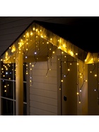 УЦЕНКА Гирлянда «Бахрома» 3×0.9 м, IP44, УМС, тёмная нить, 160 LED, мерцание белым, 220 В, свечение тёплое белое - Фото 6