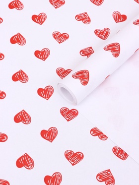 Бумага упаковочная «Сердечки», крафт белый, 0.68×10±5% м, 50 г  (артикул 10989785)  большой выбор товаров оптом и в розницу по низким ценам с доставкой