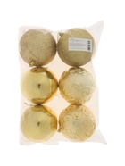 УЦЕНКА Набор ёлочных шаров d=10 см, 6 шт. «Амаль», золотистый - Фото 2