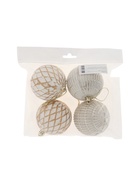 УЦЕНКА Набор ёлочных шаров d=8 см, 4 шт. «Авива» сетка, золотистые - Фото 5