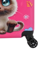 УЦЕНКА Чемодан дет. Котик 20", 35*20*40, отд. на молнии, код.замок, 4 колеса, розовый - Фото 10