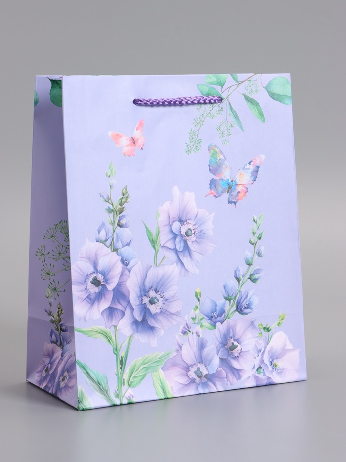 Пакет подарочный ламинированный «Цветочная радость», 18×22.3×10 см - Фото 1