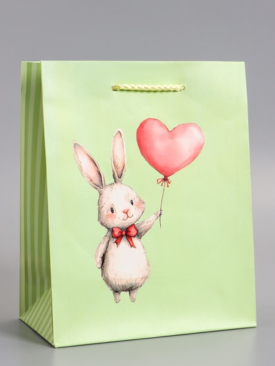 Пакет подарочный ламинированный «Милый ушки», 18×22.3×10 см