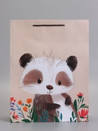 Пакет подарочный ламинированный «Весёлый енотик», 33×42.5×10 см  (артикул 10978105)  большой выбор товаров оптом и в розницу по низким ценам с доставкой