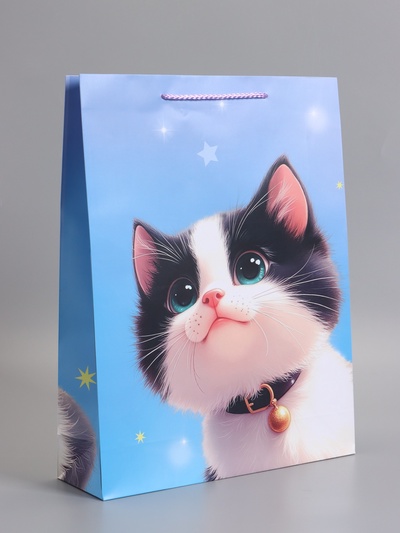 Пакет подарочный ламинированный «Мурлыка счастья», 33×42.5×10 см