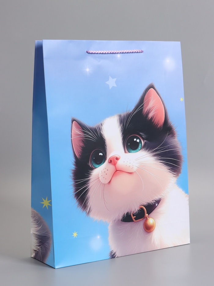 Пакет подарочный ламинированный «Мурлыка счастья», 33×42.5×10 см - Фото 1