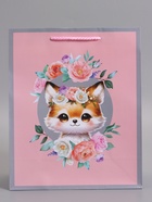 Пакет подарочный ламинированный «Милый котик», 26×12×32 см - Фото 2