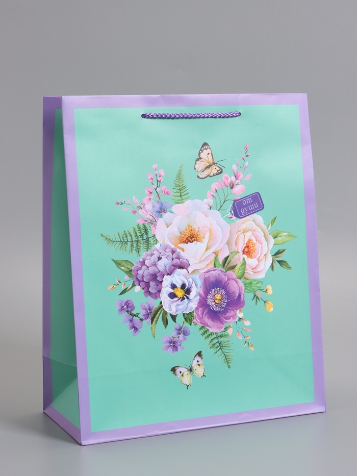 Пакет подарочный ламинированный «От души», 26×12×32 см - Фото 1