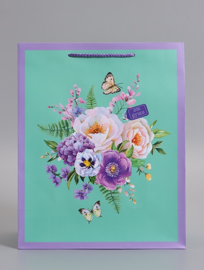 Пакет подарочный ламинированный «От души», 26×12×32 см