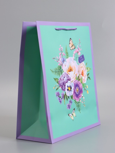 Пакет подарочный ламинированный «От души», 26×12×32 см