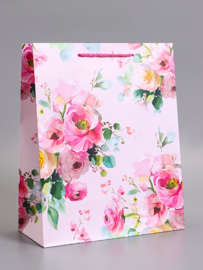 Пакет подарочный ламинированный «Комплимент», 26×12×32 см