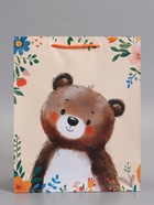 Пакет подарочный ламинированный «Мишка», 26×12×32 см - Фото 2