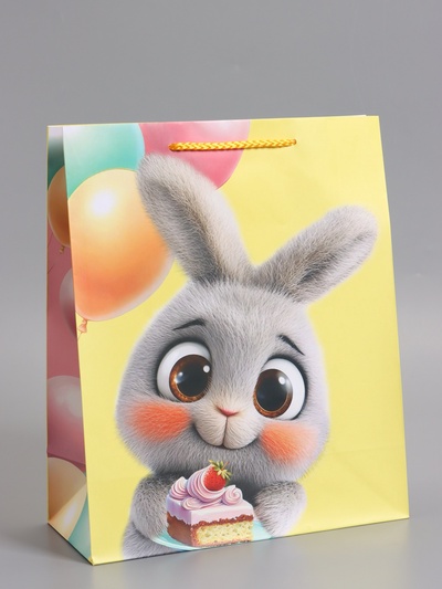 Пакет подарочный ламинированный «С Днем Рождения!», 26×12×32 см