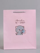 Пакет подарочный ламинированный «Ты супер», 26×12×32 см - Фото 2