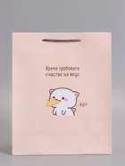 Пакет подарочный ламинированный «Пробовать счастье на вкус», 26×12×32 см - Фото 2