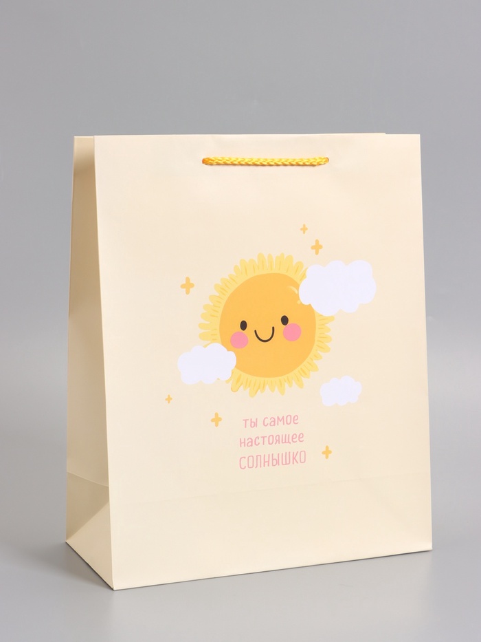 Пакет подарочный ламинированный «Настоящее солнышко», 26×12×32 см - Фото 1