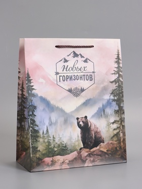 Пакет подарочный ламинированный «Северный характер», 26×12×32 см