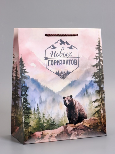 Пакет подарочный ламинированный «Северный характер», 26×12×32 см