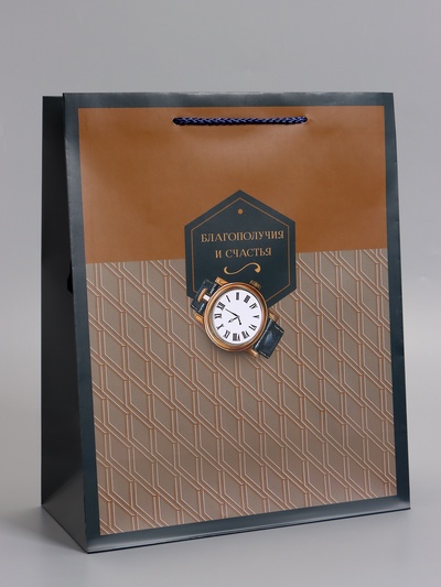 Пакет подарочный ламинированный «Сдержанный стиль», 26×12×32 см