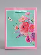 Пакет подарочный ламинированный «Цветочный подарок», 11.5×14.5×6.5 см - Фото 2