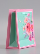 Пакет подарочный ламинированный «Цветочный подарок», 11.5×14.5×6.5 см - Фото 4