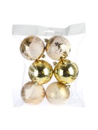 УЦЕНКА Набор шаров пластик d-8 см, 6 шт "Царство снега - сказочный лес" золото - Фото 4