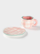 УЦЕНКА Чайная пара «Розовая клетка», 310 мл, ручная роспись, блюдце 16×1.5 см, кружка 12.5×9.5×7.5 см - Фото 4