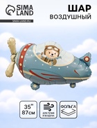 Воздушный шар фольгированный 35" «Самолёт с медведем»  (артикул 10986592)  большой выбор товаров оптом и в розницу по низким ценам с доставкой
