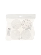 УЦЕНКА Набор ёлочных шаров d=8 см, 4 шт. «Снежные снежинки и полосы», белый - Фото 2