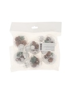 УЦЕНКА Набор шаров пластик d-6 см, 6 шт "Льдинка - шишки" прозрачный - Фото 4