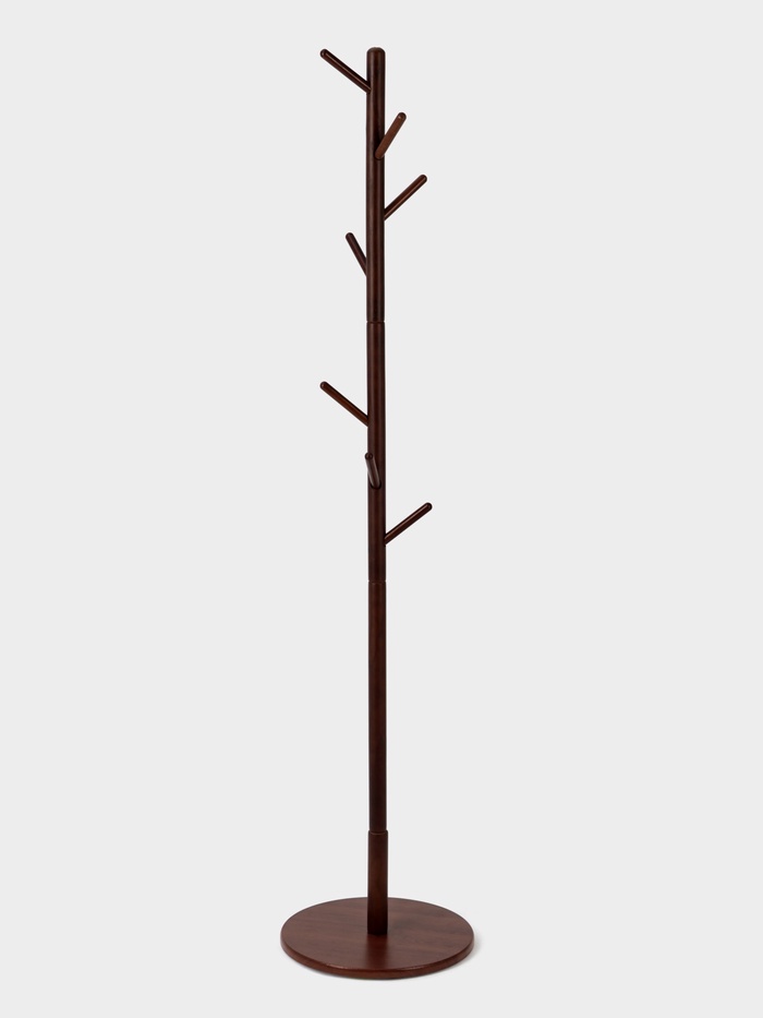 Вешалка напольная для одежды «Сканди», деревянная, 175×42 см, тёмное дерево - Фото 1