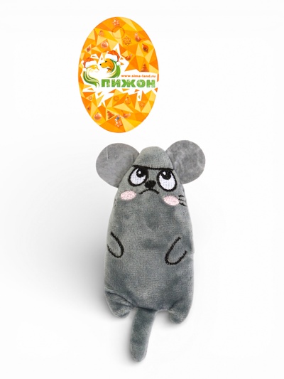 Игрушка для кошек «Недовольная мышь», 15 см, с кошачьей мятой