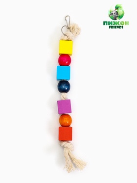 Игрушка для птиц «Кубики», 25×3 см, цвет МИКС  (артикул 10955032)  большой выбор товаров оптом и в розницу по низким ценам с доставкой