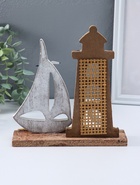 Сувенирная модель корабля «Парусник и маяк», 6×19×20.5 см  (артикул 10957136)  большой выбор товаров оптом и в розницу по низким ценам с доставкой