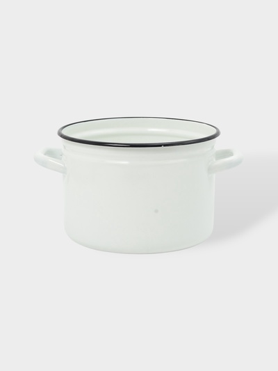 УЦЕНКА Кастрюля эмалированная, 4 л, d=21.3 см, без крышки, без декора, белая