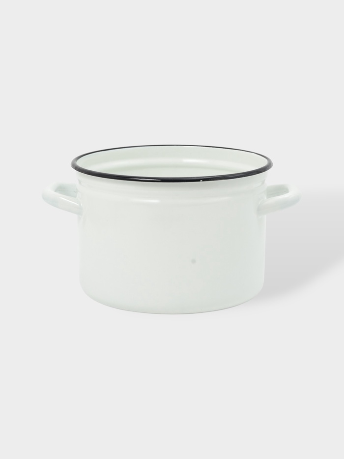 УЦЕНКА Кастрюля эмалированная, 4 л, d=21.3 см, без крышки, без декора, белая - Фото 1