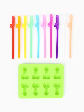 Трубочки для коктейлей 18+ 10 шт. с формочкой  (артикул 10941025)  большой выбор товаров оптом и в розницу по низким ценам с доставкой