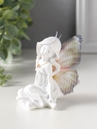 Фигурка полистоун «Девочка-бабочка с золотым кулоном», белый, 5.5×8×9 см  (артикул 10954755)  большой выбор товаров оптом и в розницу по низким ценам с доставкой