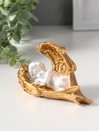 Фигурка полистоун «Спящий белоснежный ангел с золотыми крыльями», 5.7×13×7.5 см  (артикул 10954757)  большой выбор товаров оптом и в розницу по низким ценам с доставкой