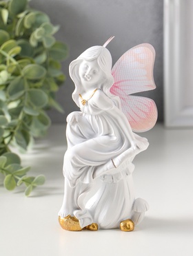 Фигурка полистоун «Девочка-бабочка на грибочке», белый, 5.5×7×14.5 см  (артикул 10954758)  большой выбор товаров оптом и в розницу по низким ценам с доставкой