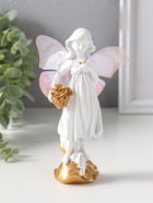 Фигурка полистоун «Девочка-бабочка с золотыми цветами в корзинке», белый, 5×6.5×17.2 см  (артикул 10954759)  большой выбор товаров оптом и в розницу по низким ценам с доставкой