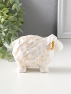 Фигурка полистоун «Барашек», белый с золотом, 5.5×12×8 см - Фото 2