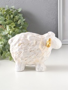 Фигурка полистоун «Бараш», белый с золотом, 8×17.5×12.5 см - Фото 2