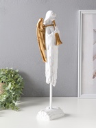 Фигура полистоун «Ангел с золотыми крыльями играет на дудочке», 8.5×10.5×44 см  (артикул 10954763)  большой выбор товаров оптом и в розницу по низким ценам с доставкой