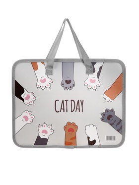 Папка с ручками «Лапки», А4, пластиковая, 70 мм, 322×256 мм