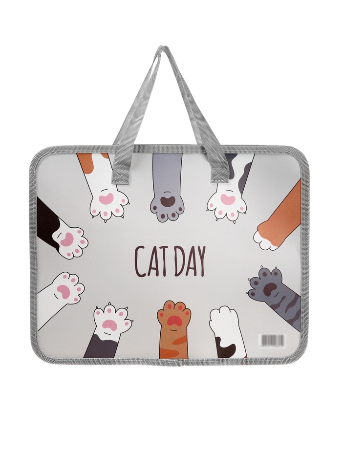 Папка с ручками «Лапки», А4, пластиковая, 70 мм, 322×256 мм - Фото 1