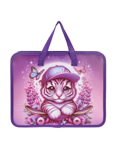 Папка с ручками «Тигренок», А4, пластиковая, 70 мм, 322×256 мм